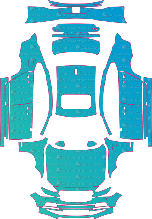 Volvo S90 Recharge Inscription (From 2022) Sedan – pre-cut PPF pattern templates, instant digital download vector cut files (CDR, AI, PDF, SVG)