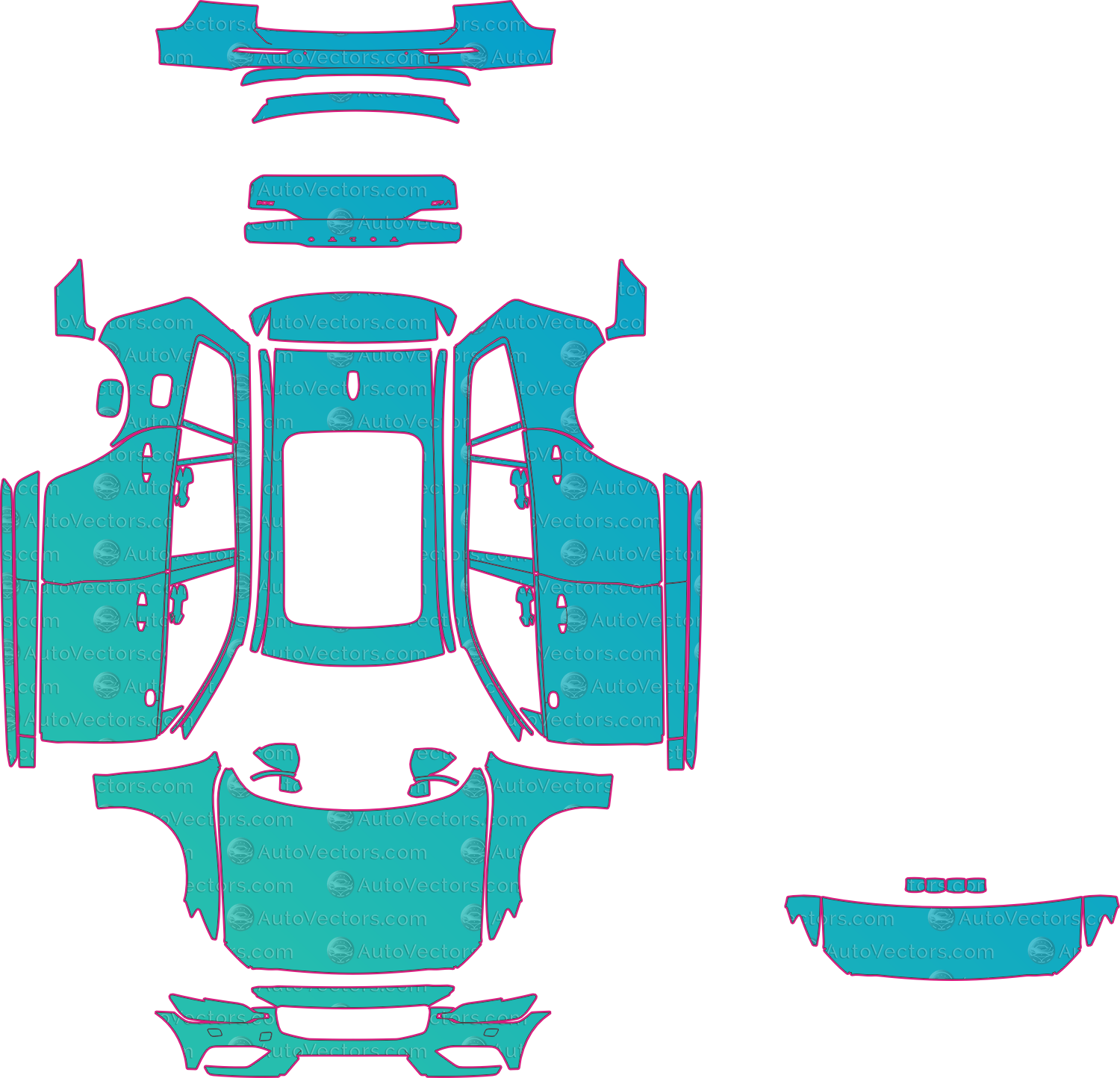 Volvo V60 Cross Country Facelift (From 2023) Wagon – pre-cut PPF pattern templates, instant digital download vector cut files (CDR, AI, PDF, SVG)