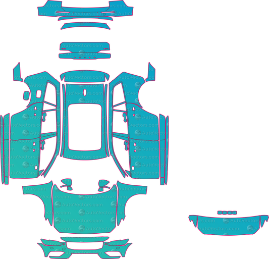 Volvo V60 Cross Country Facelift (From 2023) Wagon – pre-cut PPF pattern templates, instant digital download vector cut files (CDR, AI, PDF, SVG)