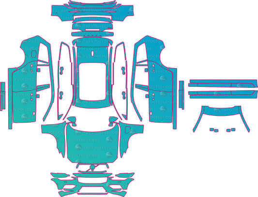 Volvo V60 Essential (From 2025) Wagon pre-cut PPF pattern layout