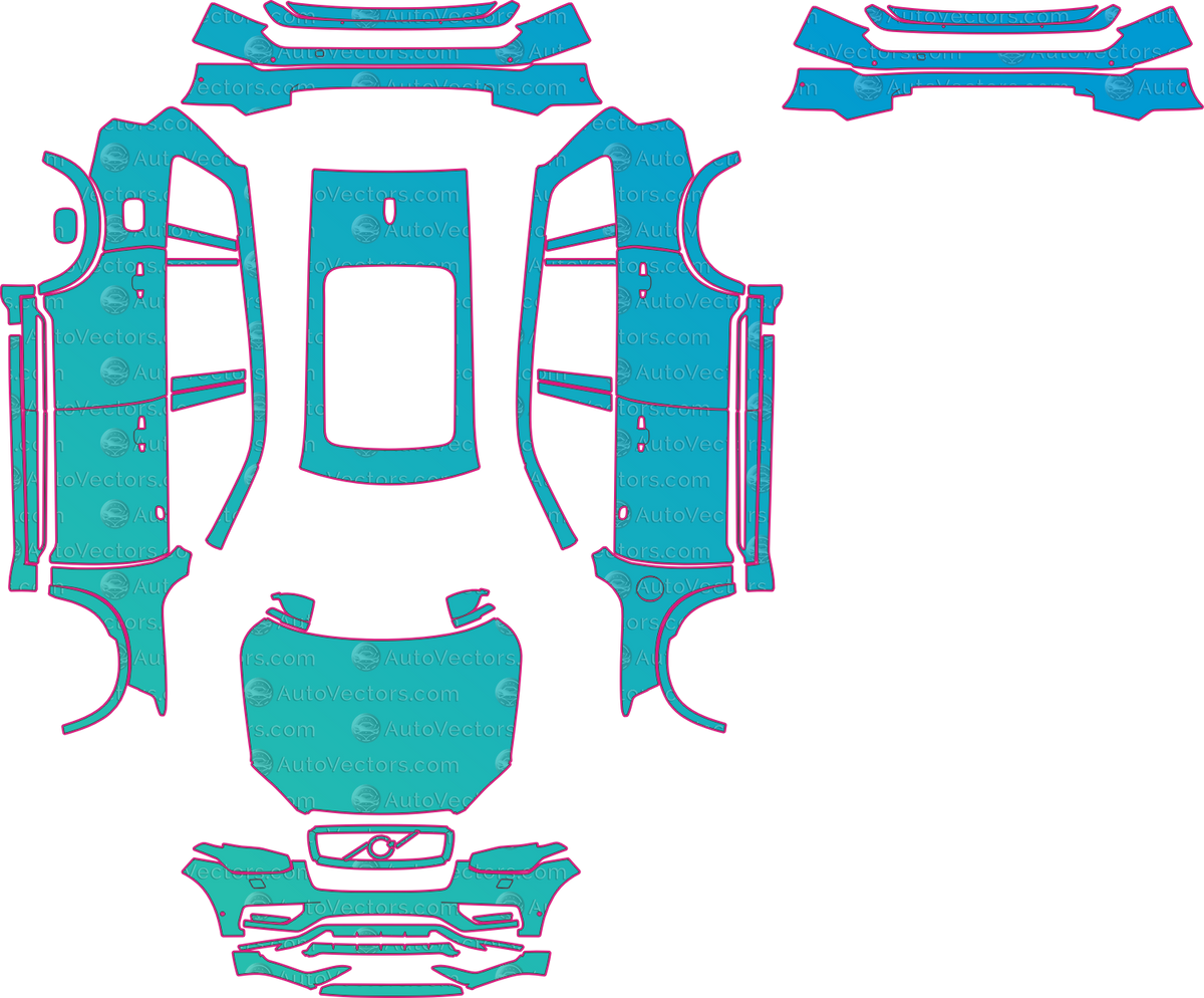 Volvo V60 Ultra (From 2025) Wagon pre-cut PPF pattern layout