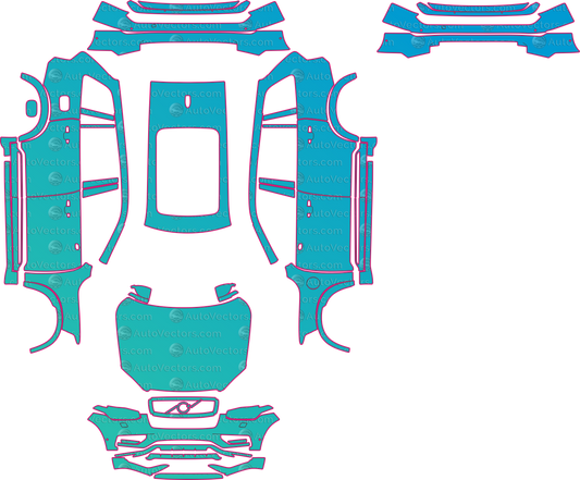 Volvo V60 Ultra (From 2025) Wagon pre-cut PPF pattern layout