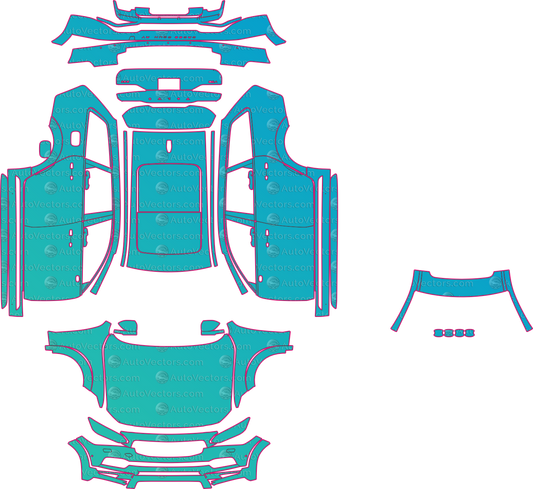 Volvo V90 Cross Country Base (From 2021) Wagon – pre-cut PPF pattern templates, instant digital download vector cut files (CDR, AI, PDF, SVG)