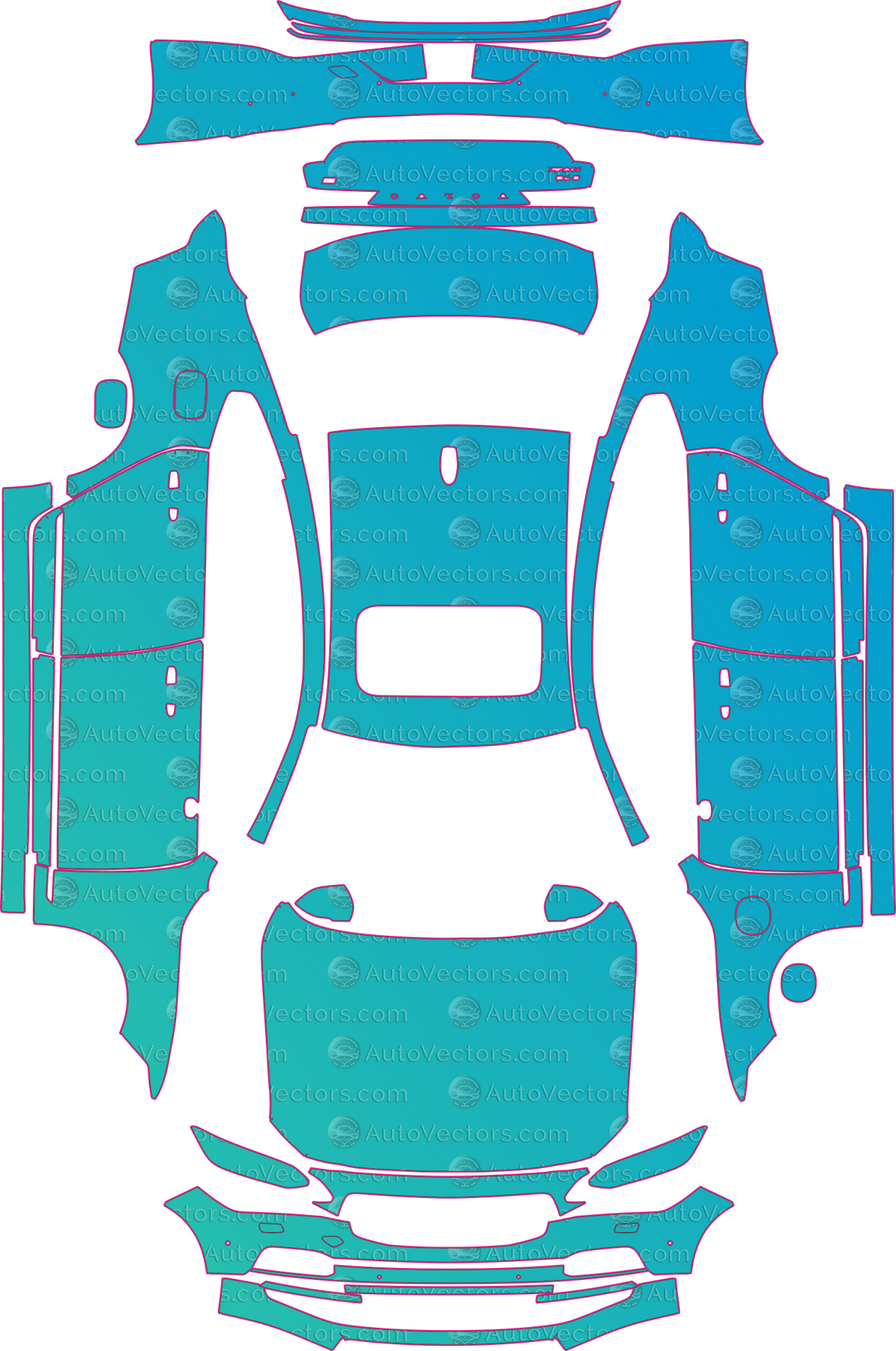 Volvo XC60 Momentum (From 2022) SUV pre-cut PPF pattern layout