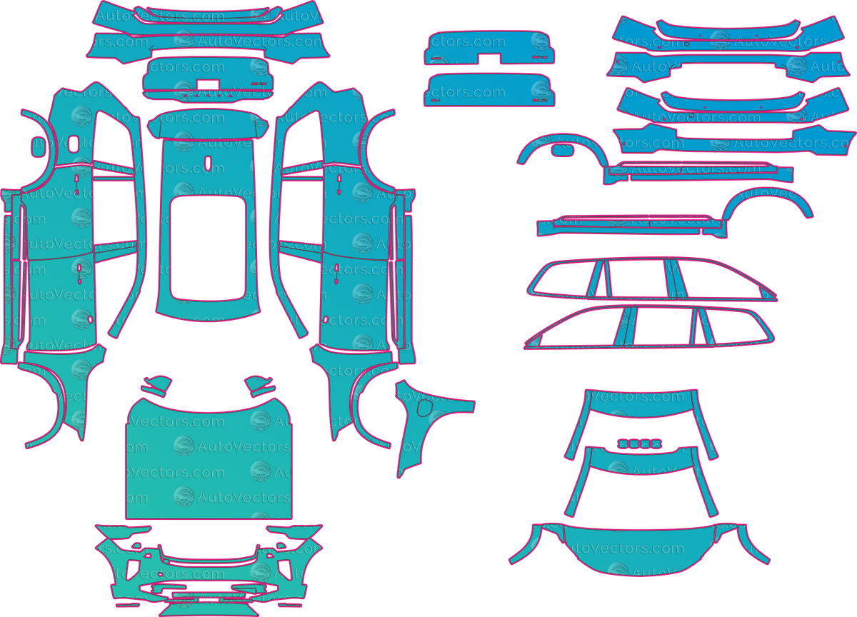 Volvo XC90 Base (From 2025) SUV – pre-cut PPF pattern templates, instant digital download vector cut files (CDR, AI, PDF, SVG)