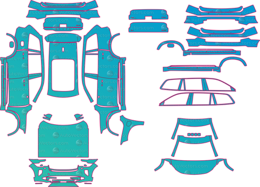 Volvo XC90 Base (From 2025) SUV – pre-cut PPF pattern templates, instant digital download vector cut files (CDR, AI, PDF, SVG)