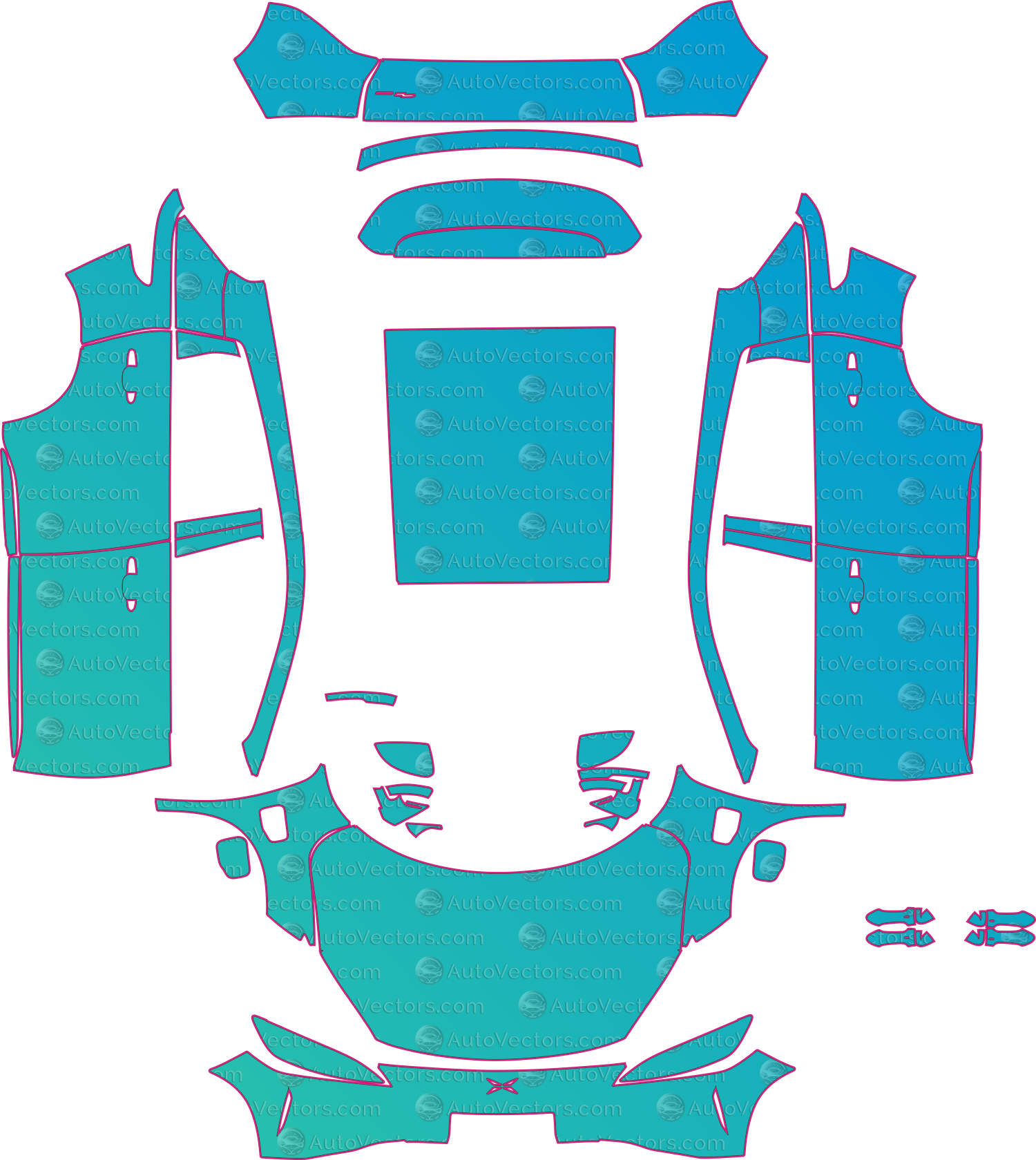 XPeng G3 (From 2020) SUV – pre-cut PPF pattern templates, instant digital download vector cut files (CDR, AI, PDF, SVG)
