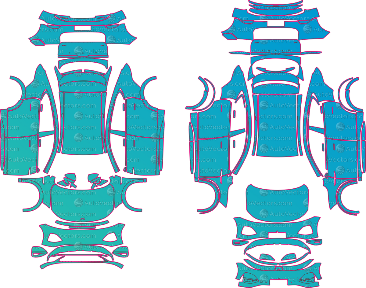 XPENG G6 Base (From 2023) SUV Pre-Cut PPF Pattern Templates – pre-cut PPF pattern templates, digital download vector files (CDR, AI, PDF, DXF, SVG)