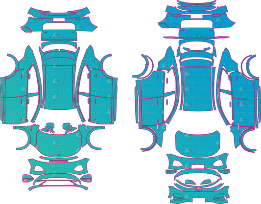 XPENG G6 Base (From 2023) SUV Pre-Cut PPF Pattern Templates – pre-cut PPF pattern templates, digital download vector files (CDR, AI, PDF, DXF, SVG)
