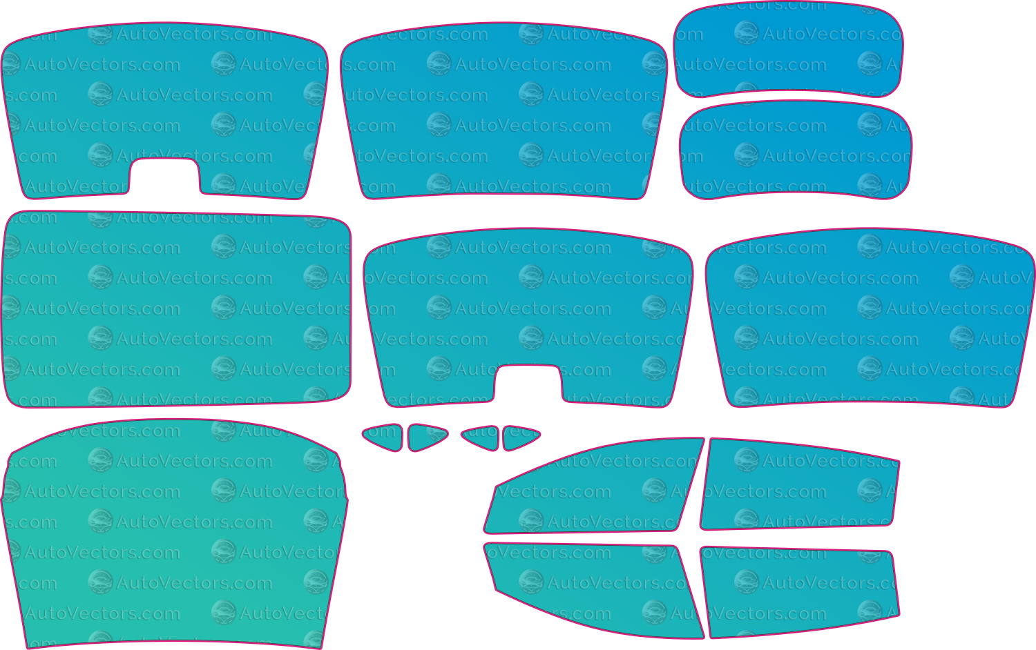 XPENG G7 (From 2025) SUV Window Tint Pre-cut Templates – window tint pre-cut templates, digital download vector files (CDR, AI, PDF, DXF, SVG)