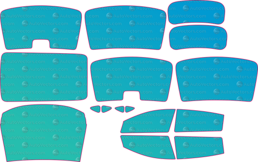 XPENG G7 (From 2025) SUV Window Tint Pre-cut Templates – window tint pre-cut templates, digital download vector files (CDR, AI, PDF, DXF, SVG)