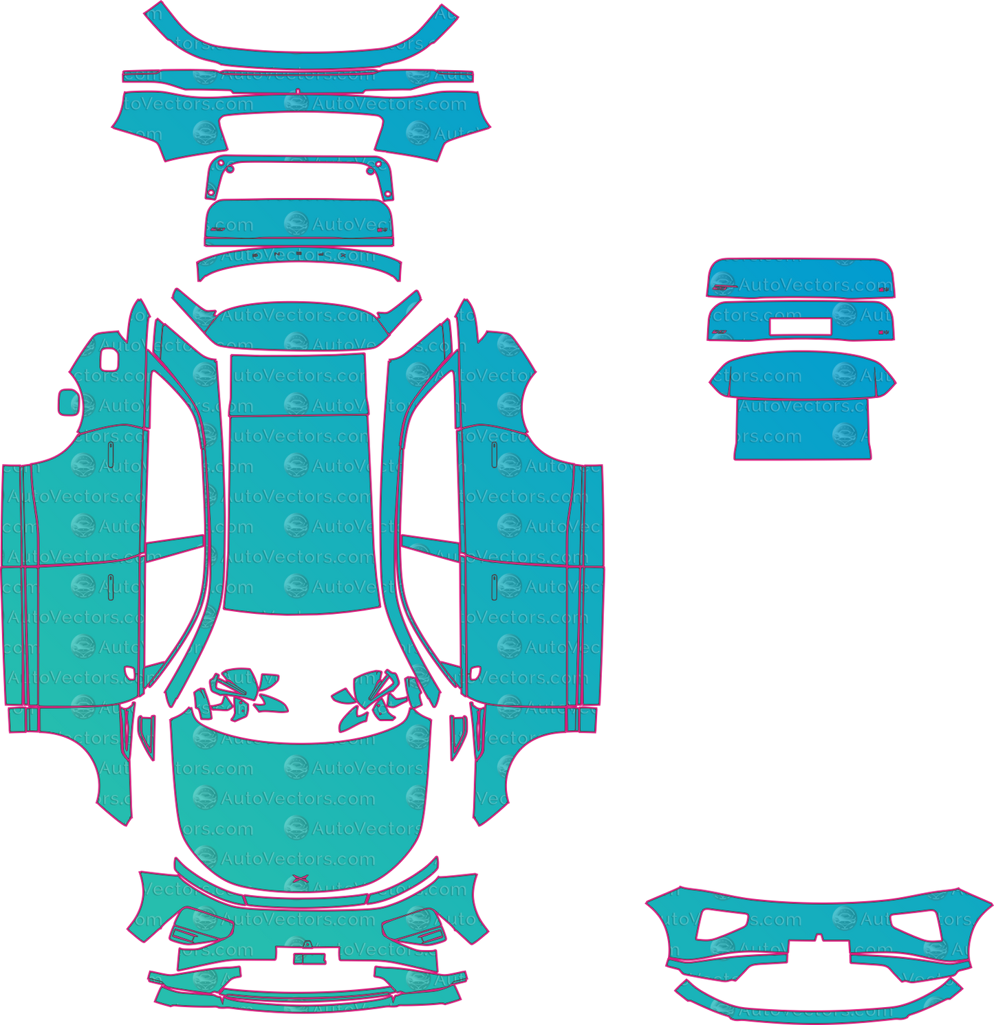 XPeng G9 (From 2022) SUV – pre-cut PPF pattern templates, instant digital download vector cut files (CDR, AI, PDF, SVG)
