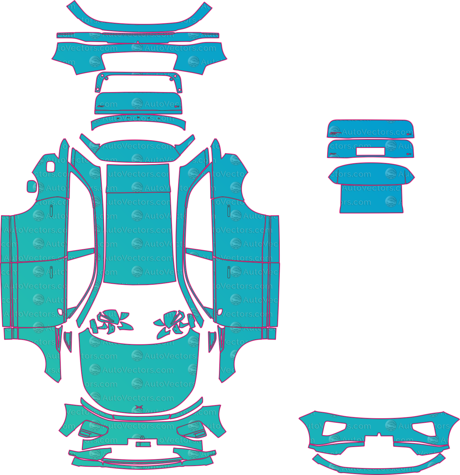 XPeng G9 (From 2022) SUV – pre-cut PPF pattern templates, instant digital download vector cut files (CDR, AI, PDF, SVG)