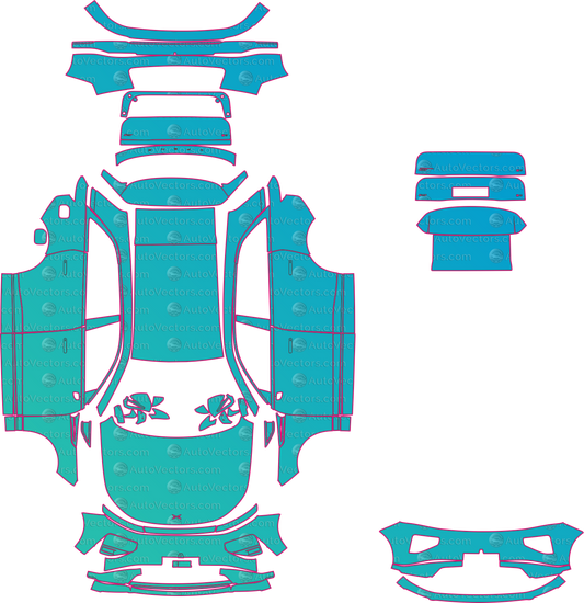 XPeng G9 (From 2022) SUV – pre-cut PPF pattern templates, instant digital download vector cut files (CDR, AI, PDF, SVG)