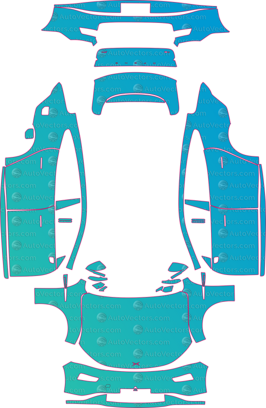 XPeng P7 (From 2020) Sedan – pre-cut PPF pattern templates, instant digital download vector cut files (CDR, AI, PDF, SVG)