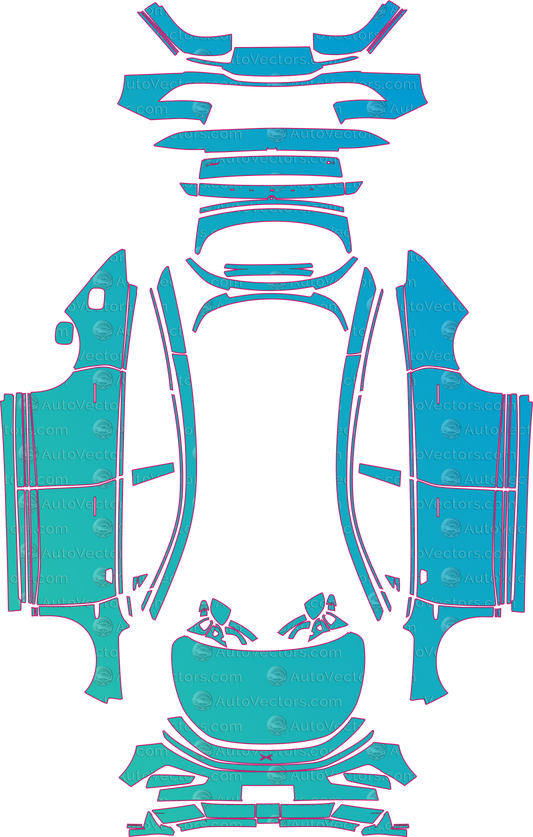XPeng P7 (From 2026) Sedan – pre-cut PPF pattern templates, instant digital download vector cut files (CDR, AI, PDF, SVG)