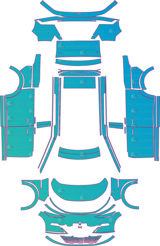 XPeng X9 (From 2024) Van – pre-cut PPF pattern templates, instant digital download vector cut files (CDR, AI, PDF, SVG)