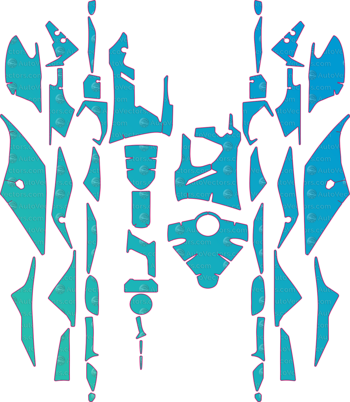 Yamaha YZF-R3 Base (From 2021) Moto motorcycle PPF pattern layout