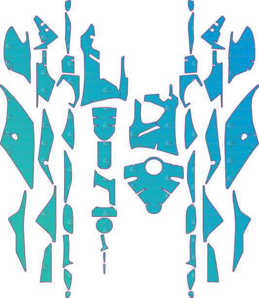 Yamaha YZF-R3 Base (From 2021) Moto motorcycle PPF pattern layout