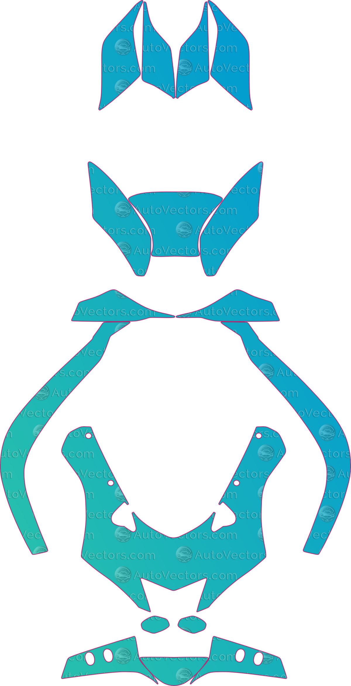 Yamaha YZF-R6 Base (From 2017) Moto motorcycle PPF pattern layout
