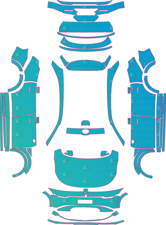 Zeekr 7X Base (From 2024) SUV – pre-cut PPF pattern templates, instant digital download vector cut files (CDR, AI, PDF, SVG)