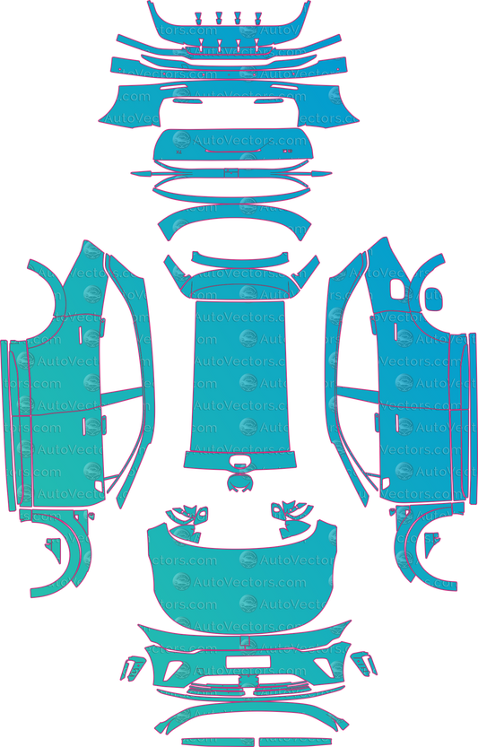 Zeekr 7X Base (From 2025) SUV – pre-cut PPF pattern templates, instant digital download vector cut files (CDR, AI, PDF, SVG)
